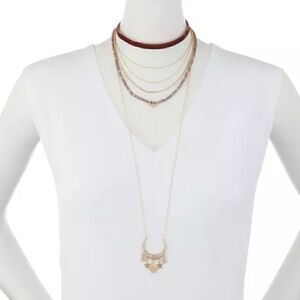 🌟Neiman Marcus Layered Choker Charm Pendant Necklace🌟